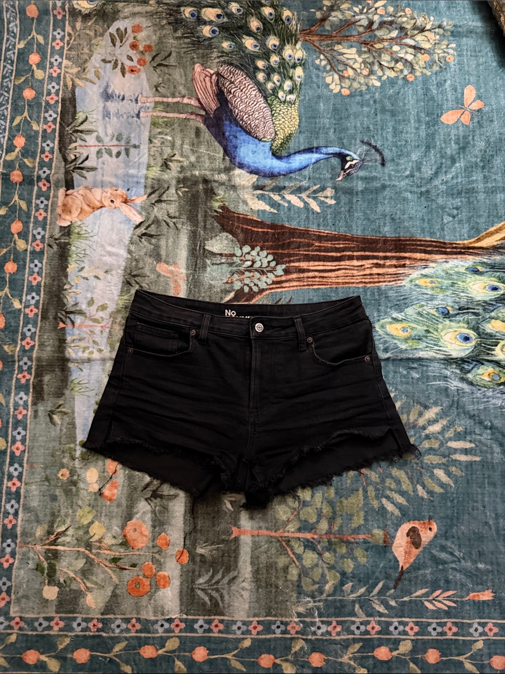 No Boundaries Black Frayed Denim Cutoff Shorts